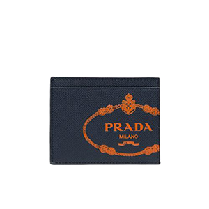 [스페셜오더]PRADA-2MC223 프라다 블랙 사피아노 가죽 레드 실크스크린 로고 신용카드 지갑