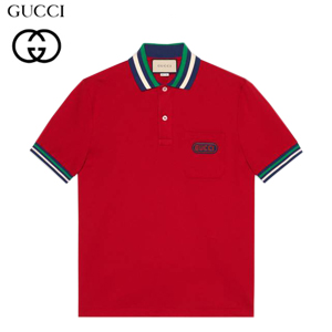 GUCCI-527727 6527 구찌 레드 코튼 Gucci 패치 장식 폴로 티셔츠