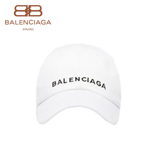 BALENCIAGA-474622 발렌시아가 코튼 캔버스 웨이브 로고 장식 네이비 클래식 베이스볼 캡