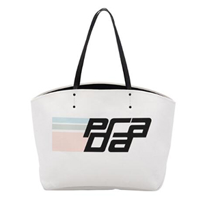 [스페셜오더]PRADA-1BG218 프라다 블랙 깃발 로고 프린트 캔버스 라지 토트백