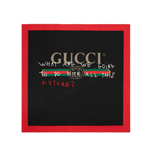 GUCCI-494006 9074 구찌 구찌 코코 카피탄 프린트 블랙 실크 스카프