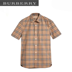 [스페셜오더]BURBERRY-80029271 버버리 쇼트 슬리브 앤티크 옐로 체크 셔츠