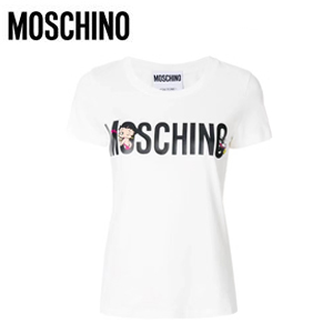 MOSCHINO-모스치노 화이트 쇼트 슬리브 티셔츠