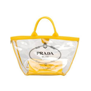 [스페셜오더]PRADA-1BG166 프라다 플렉시글라스 실크스크린 로고 블루 핸드백