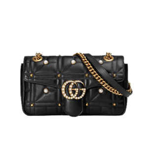 [스페셜오더]Gucci-443497 구찌 블랙 더블 G 스터드 GG 마몽 스몰 숄더백 26cm