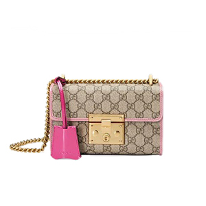 [스페셜오더]GUCCI-409487 9797 구찌 [Padlock] 스몰 오렌지페이던트가죽  GG 수프림 숄더백