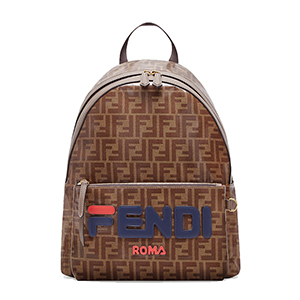 [스페셜오더]FENDI-7VZ042 펜디 블랙 FF 페브릭 Fendi Mania 레터링 장식 백팩