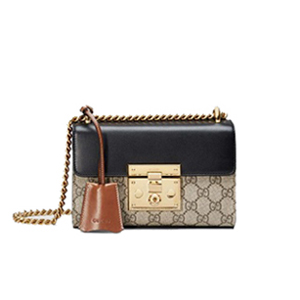 [스페셜오더]GUCCI-409487 9797 구찌 [Padlock] 스몰 오렌지페이던트가죽  GG 수프림 숄더백