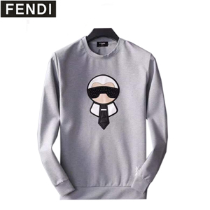 FENDI-FY07915 펜디 블랙 코튼 인레이 장식 스웨트셔츠