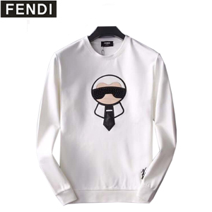 FENDI-FY07915 펜디 그레이 코튼 인레이 장식 스웨트셔츠