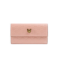 [스페셜오더]GUCCI-548055 1081 구찌 블랙 시그니처 가죽 캣 장식 장지갑