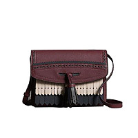 [스페셜오더]BURBERRY-40683441 버버리 송아지 가죽 브로그 프린지 디테일 블랙 크로스바디 백