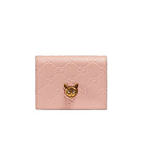 [스페셜오더]GUCCI-548057 1081 구찌 블랙 Gucci 시그니처 가죽 캣 장식 카드 케이스