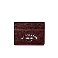 [스페셜오더]DIOR-2ATCH 디올 그레인 송아지 가죽 오렌지 카드 지갑