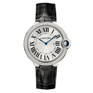 [스페셜오더]Cartier-까르띠에 발롱 블루 드 스틸 핑크다이얼 가죽스트랩 레이디스 워치36mm